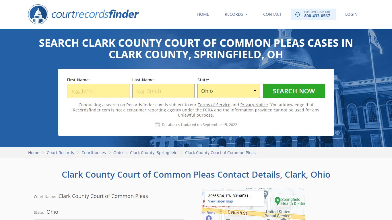 Clark County Court of Common Pleas Case Search - RecordsFinder