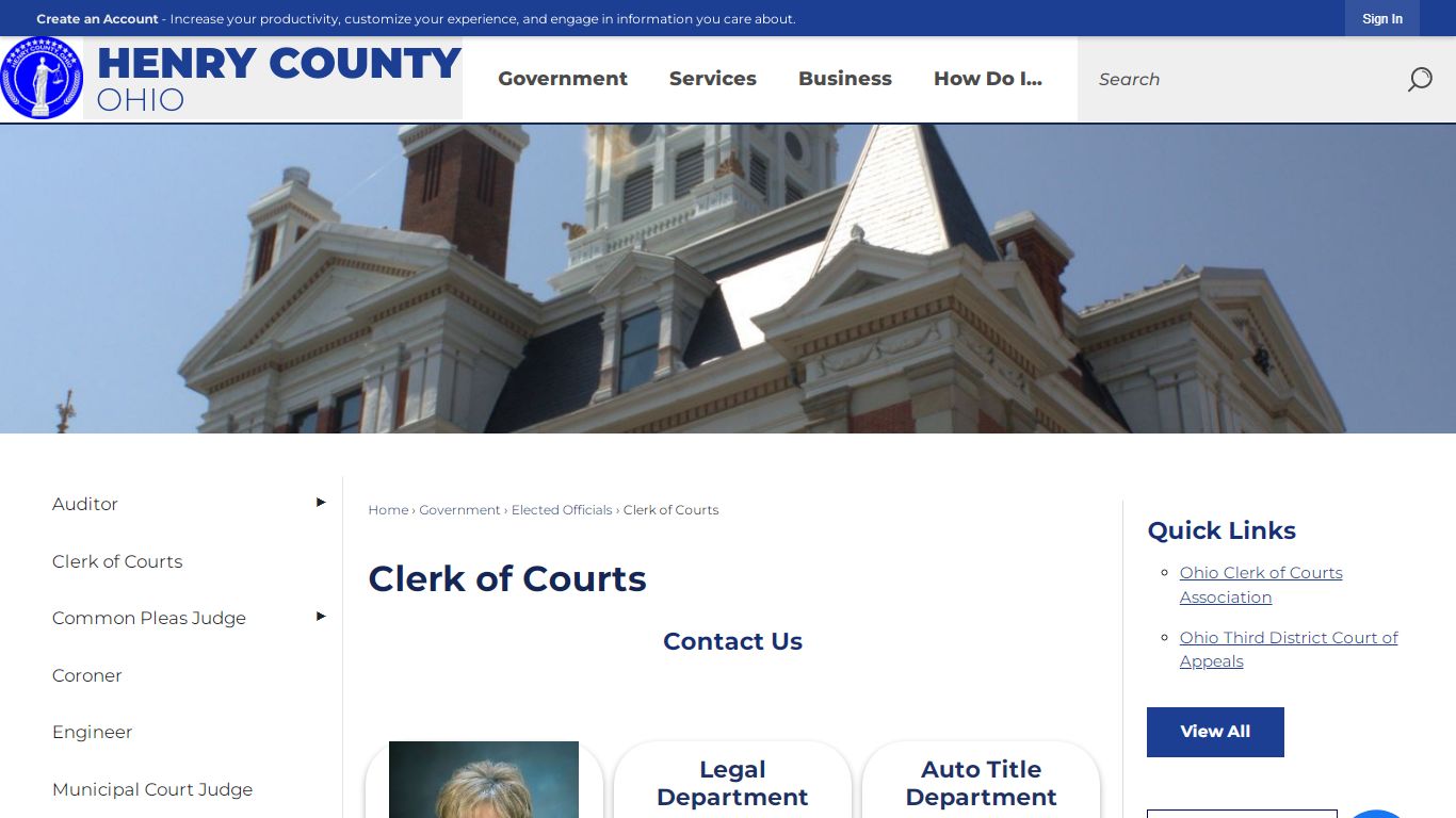 Clerk of Courts | Henry County, OH